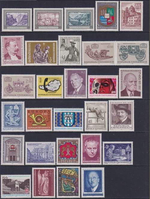 AUSTRIA - selection of 1972-1973 superb MNH very good value